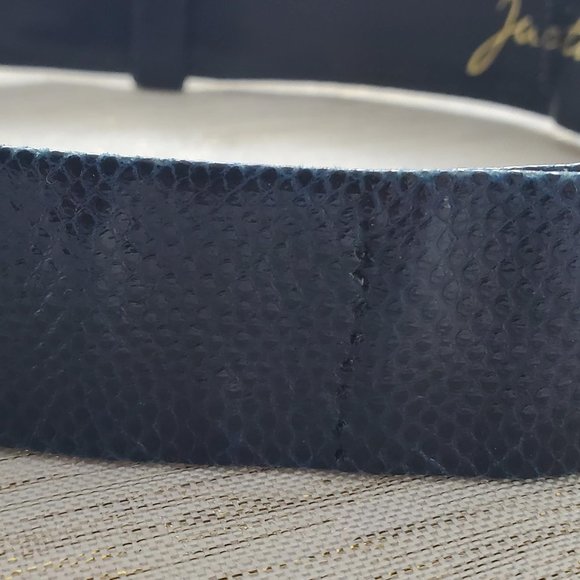 Saks Fifth JUDITH LEIBER BLUE Leather Adjustable Belt LION BUCKLE. main image 6